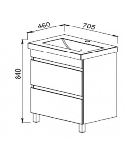 Тумба под умывальник АВН Бергамо 47.06-foto2