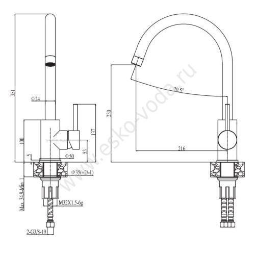 Смеситель Esko Kitchen K4