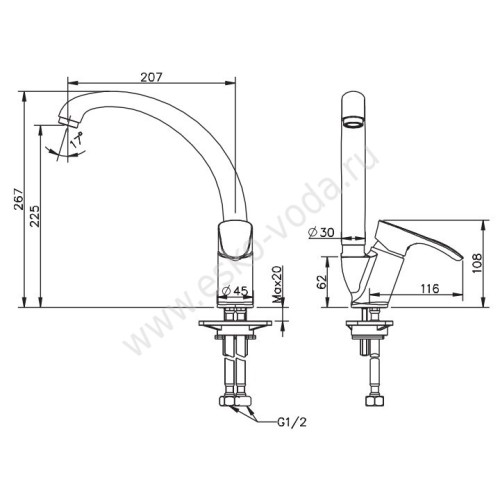 Смеситель Esko Delhi DL 03