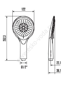 Душевая лейка Voda Душевые лейки VSP1205-foto2