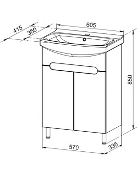 Тумба под умывальник АВН Ansi 96.02-foto3