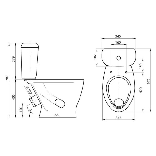 Унитаз-компакт Santeri 1P4017S0000BF