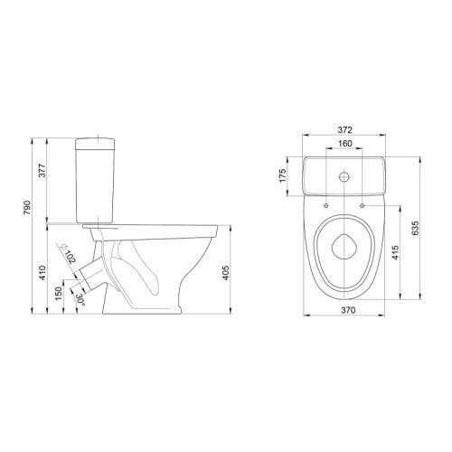 Унитаз-компакт Santeri 1P2052S0000BF